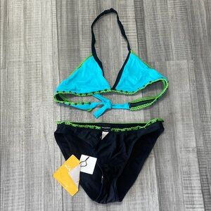 Micheal Simon Blue and Green Bikini Set